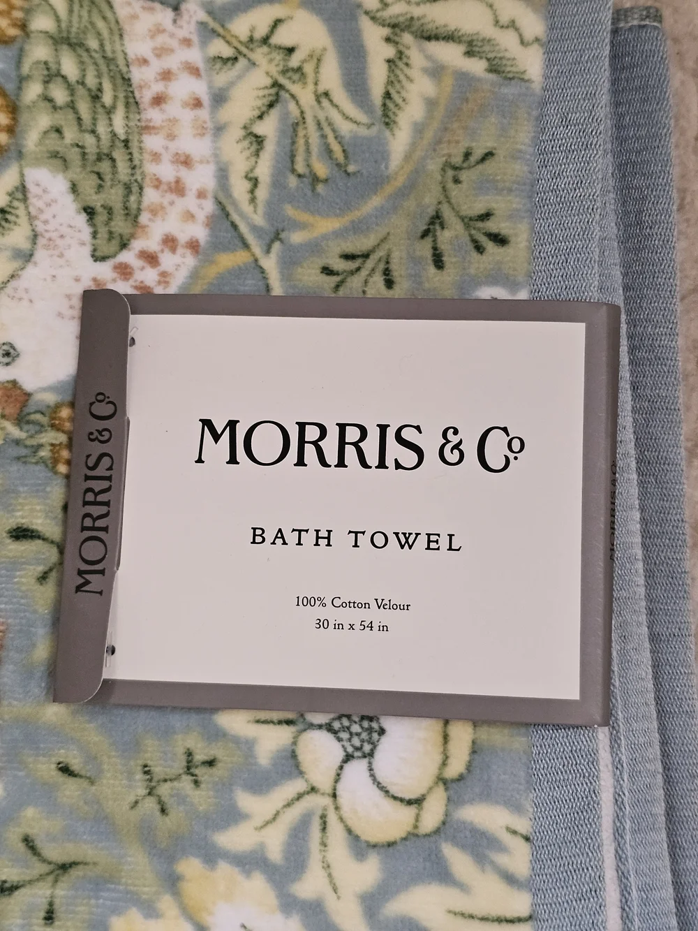 Morris & Co Floral Bird Bath Towel strawberry thief  30x54